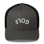 Upside Down Golf Arch Trucker Cap