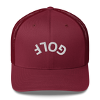 Upside Down Golf Arch Trucker Cap