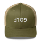 Upside Down Golf Trucker Cap - White Logo