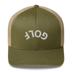 Upside Down Golf Arch Trucker Cap