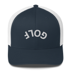 Upside Down Golf Arch Trucker Cap