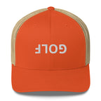 Upside Down Golf Trucker Cap - White Logo