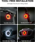 Magicshine SEEMEE 150 MAG Magnetic Rear Bike Lights,USB-C Rechargeable FTR LightSync Control Technology, IPX6 Waterproof Safety Rear Bicycle Lights, Best Bike Lights for Night Riding