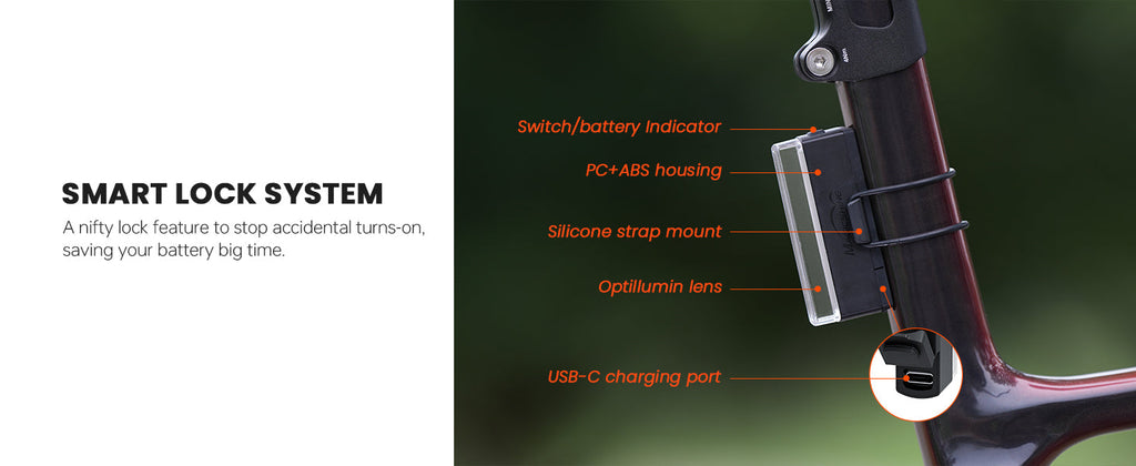 Magicshine Tail Light SEEMEE 50 V2.0, Rear Bike Light with USB C Rechargeable, 50 Lumen IPX6 Waterproof Bicycle Tail Lights for Night Riding, Smart Cycling Safety Bike Taillights