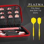 Casemaster Plazma Dart Case Black With Ruby Zipper