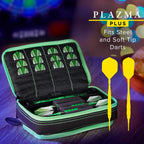 Casemaster Plazma Plus Dart Case Black With Green Zipper And Phone Pocket