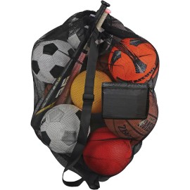 Keeble Outlets Soccer Ball Shoulder Bag for Coaches&Players|Basketball Bag&Mesh Beach Bag with Zipper Pocket|30*40 inches Large Mesh Bag for Sports Equipment,Football Accessories&Ball Storage