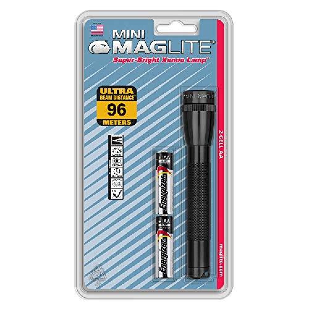 Maglite Mini Incandescent 2-Cell Aa Flashlight, Black