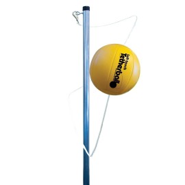 Park & Sun Sports Permanent Outdoor Tetherball Set With Accessories (3-Piece Pole) Yellow/Silver