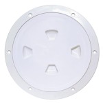 Beckson DP80-W Screw-Out Deck Plate (White), 1 Pack