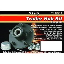 CE Smith Trailer 13511 Trailer Hub Kit with 5 x 4 1/2 Stud, Tapered 1 3/8