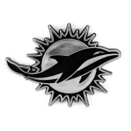 FANMATS 60273 Miami Dolphins Molded Chrome Plastic Emblem