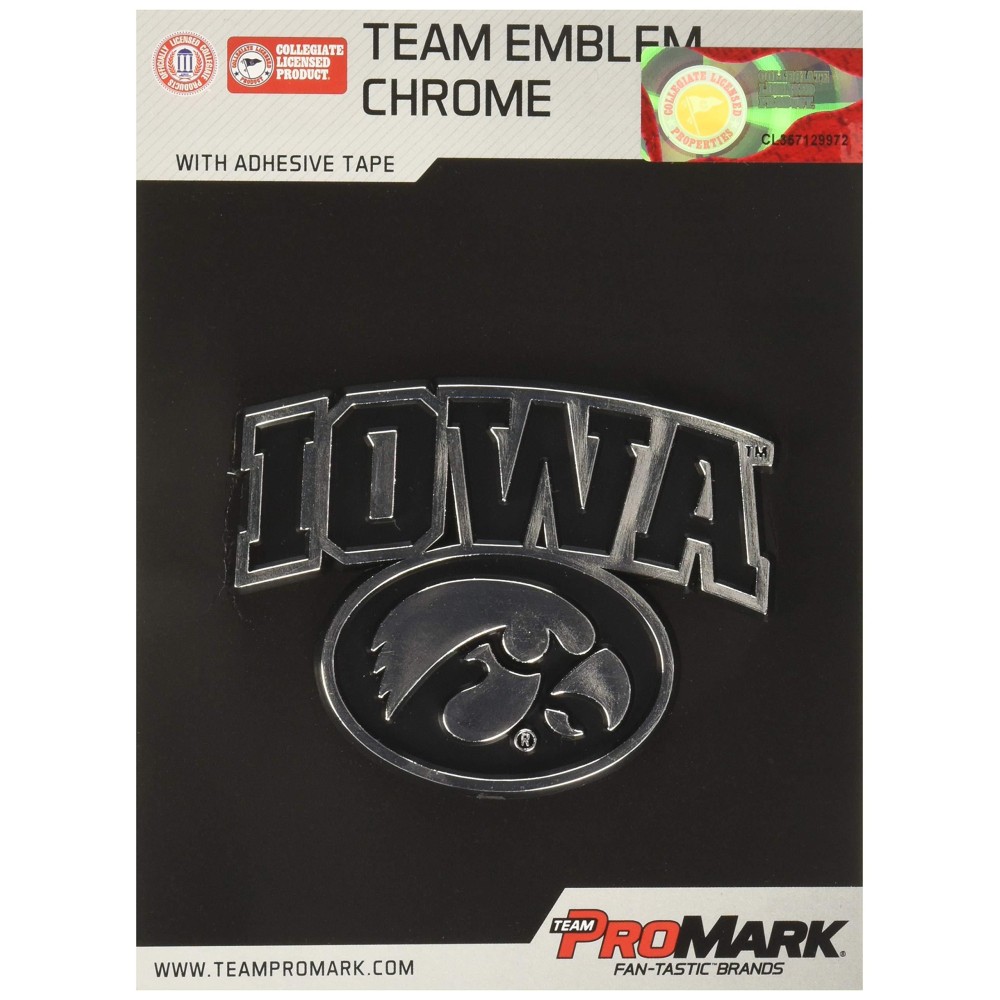 FANMATS 60345 Iowa Hawkeyes Molded Chrome Plastic Emblem