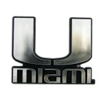 FANMATS 60354 Miami Hurricanes Molded Chrome Plastic Emblem