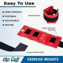 The Cuff Original Adjustable Ankle and Wrist Weight for Training, Dance, Running, Cardio, Aerobics, Toning, and Physical Therapy for Men and Women, 8 Piece Set (2 each 10, 12.5, 15, 20 lb)