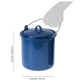 GSI Outdoors Enameled Pot & Lid, 3.5 Quart I Campfire Cookware, Home or Cabin - Blue