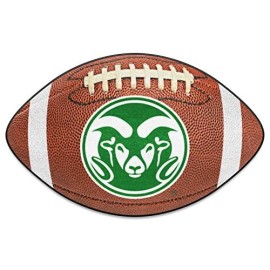 Fanmats 4978 Colorado State Rams Football Rug - 20.5In. X 32.5In. | Sports Fan Home Decor Rug And Tailgating Mat - Ram Head