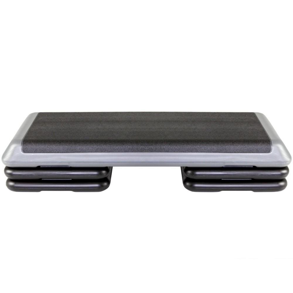 The Step (Made In Usa Original Aerobic Platform For Total Body Fitness - Health Club 4 Risers Grey
