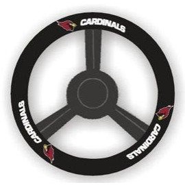 Fremont Die NFL Arizona Cardinals Leather Steering Wheel Cover, Fits Most Steering Wheels, Black/Team Colors