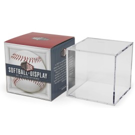THE ORIGINAL BALLQUBE Softball Display Case for Fast Pitch & Slow Pitch Softballs, Doubles as Tennis Ball Display, 3.8