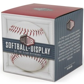 THE ORIGINAL BALLQUBE Softball Display Case for Fast Pitch & Slow Pitch Softballs, Doubles as Tennis Ball Display, 3.8