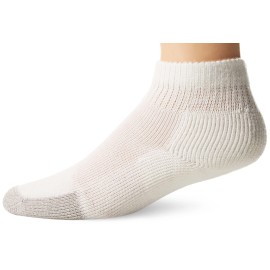 thorlos mens Tmx Max Cushion Ankle Tennis Socks, White (1 Pair), Large US