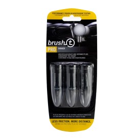 BRUSH T Premium Plastic Golf Tees, Black Driver 3-Pack, Size 2.2