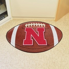 FANMATS 2879 Nebraska Cornhuskers Football Rug - 20.5in. x 32.5in. | Sports Fan Home Decor Rug and Tailgating Mat - N Primary Logo