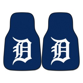 MLB - Detroit Tigers Carpet Car Mat Set - 2 Pieces
