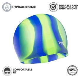 TYR Multi Silicone Cap, Green