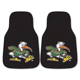 Front Car Mats - Set Of 2 - University Of Miami