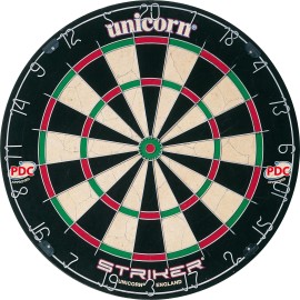 Unicorn Striker Tournament Size, Competition-Quality Bristle Dartboard With Superslim Wire Fasteners To Reduce Bounce Outs