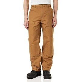 Carhartt Mens Firm Duck Double-Front Work Dungaree Pant - 33W X 32L - Carhartt Brown