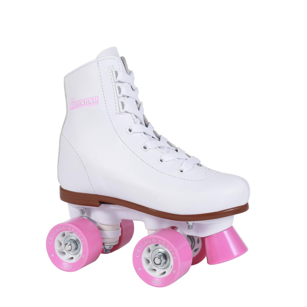 Chicago Girls Rink Roller Skate - White Youth Quad Skates - Size 1
