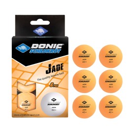 Donic-Schildkrat Jade Table Tennis Balls, 40 Mm, Orange, 6 Pieces, 618378