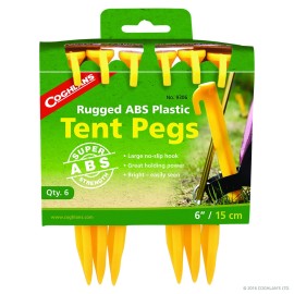 Coghlan's ABS Tent Peg, 12 inches, 6 Pack, Yellow