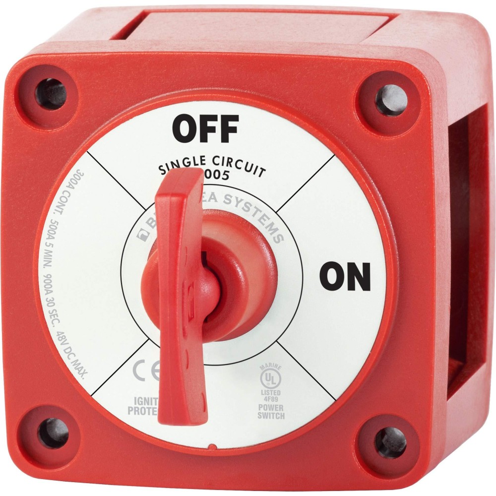 Blue Sea Systems 6005 m-Series Battery Switch ON/OFF with Key, Red