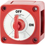 Blue Sea Systems 6005 m-Series Battery Switch ON/OFF with Key, Red