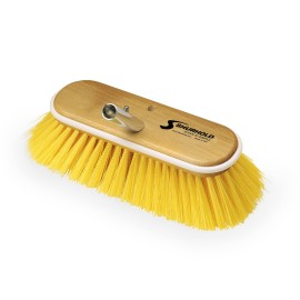 Shurhold 990 10 Inch Medium Bristle Brush, Deck Brush with Yellow Polystyrene Bristles
