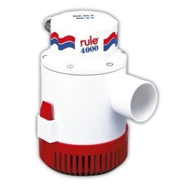 Rule 56D 4000 GPH Marine Bilge Pump, Non-Automatic, 12 Volt , White/Red