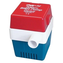 Rule 20F Marine 800 Square Marine Bilge Pump (800-GPH, 12-Volt), Red/White/Blue