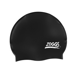 Zoggs Unisex Silicone Swimming Cap, Black, One Size Uk