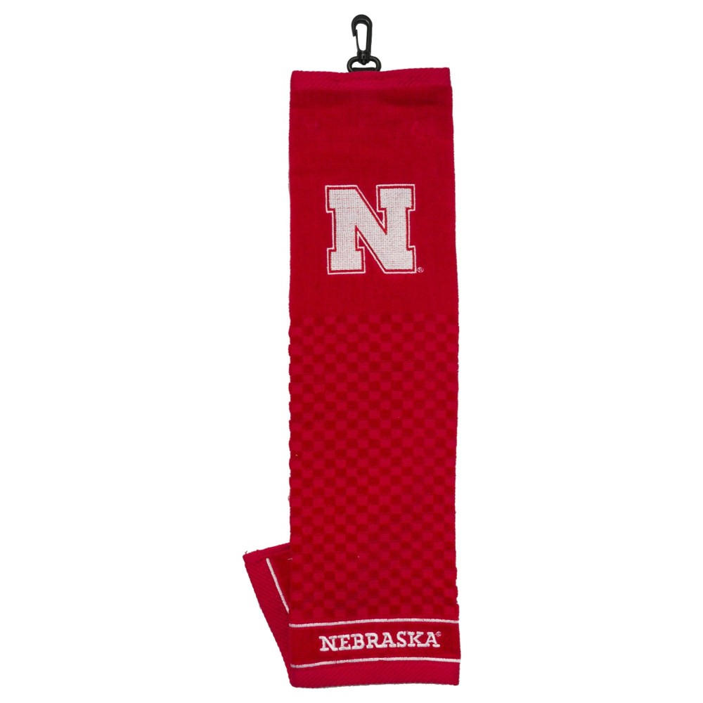 Team Golf unisex NCAA Nebraska Cornhuskers Embroidered Golf Towel, Checkered Scrubber Design, Embroidered Logo,16x22 Inches
