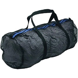 Innovative Heavy Duty Large Mesh Duffel Bag, Black/Blue for Scuba gear, snorkeling, diving, rafting, kayaking, and other outdoor watersports
