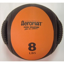 Sportime 8 lb Dual Grip Power Medicine Ball, Orange/Black