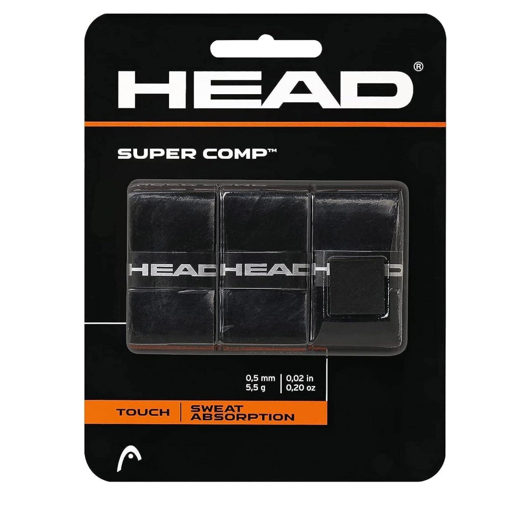 Head Super Comp Overgrip, 3 Count (Pack Of 1), Black