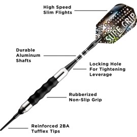 Viper Sure Grip Soft Tip Darts, Black, 18 Grams