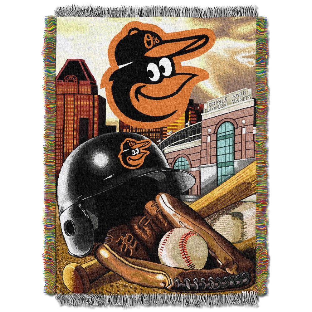 Northwest Mlb Baltimore Orioles Unisex-Adult Woven Tapestry Throw Blanket 48 X 60 Home Field Advantage