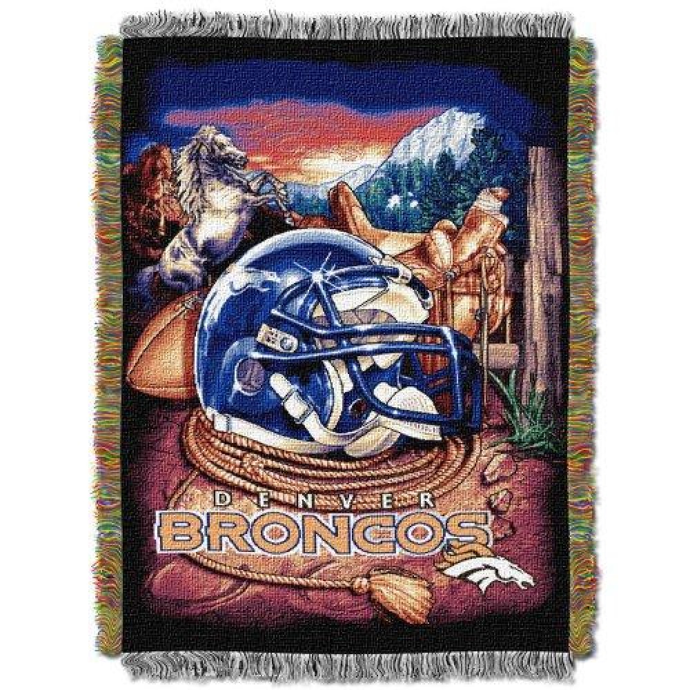 Northwest Nfl Denver Broncos Unisex-Adult Woven Tapestry Throw Blanket 48 X 60 Home Field Advantage