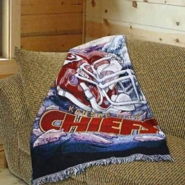 Northwest Nfl Kansas City Chiefs Woven Tapestry Throw Blanket, 48 X 60, Home Field Advantage